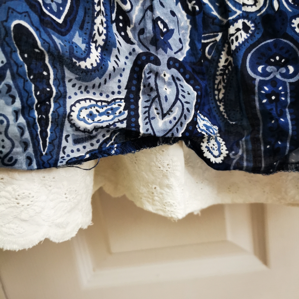 Jessica Blue and White Tiered Bubble Skirt - Picture 6 of 8